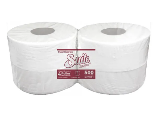 Papel Higiénico Jumbo Hoja Simple 4 Rollos 500 m